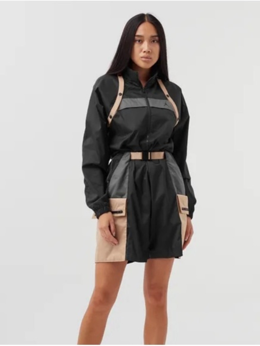Jordan Black and Beige Utility Jumpsuit